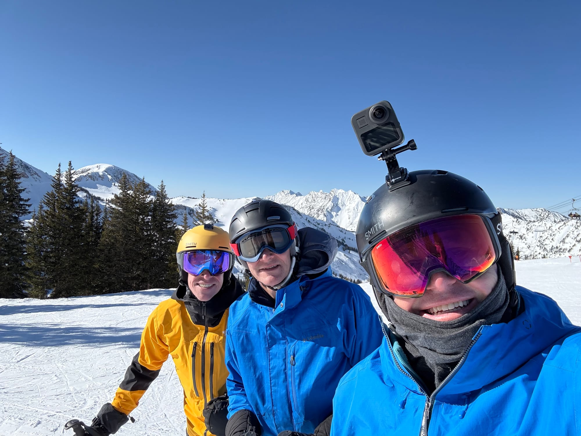 Three brothers at the top of Alt Ski Resort in Utah.