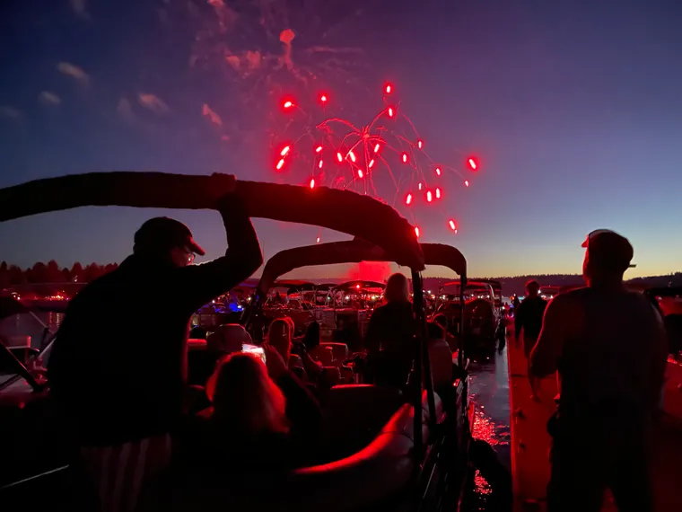 Photo of fireworks over Payette Lake on 4th of July, 20