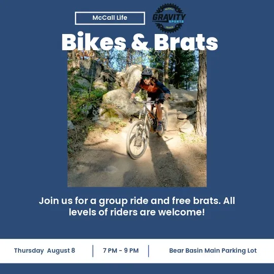 Bikes & Brats Photo. Group ride on August 8th at 7 pm at Bear Basin.